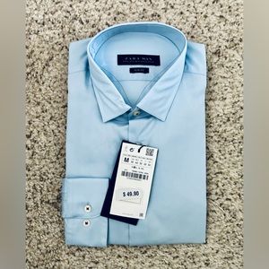 Zara Mens slim dress shirt sky blue Size 40 / M NWT